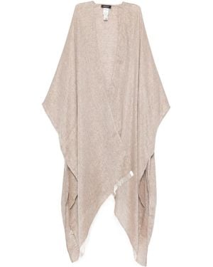Fabiana Filippi Frayed Open-Front Long Cardigan - Natural