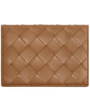 Bottega Veneta Intrecciato Business Card Case - Brown