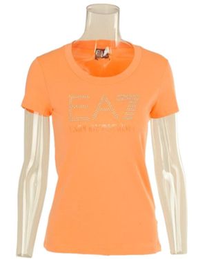EA7 Item O-Neck Short-Sleeved T-Shirt - Orange