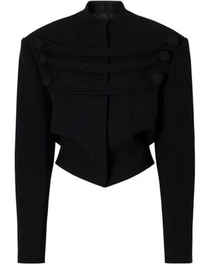 KHAITE Cord-Detailed Crepe Jacket - Black