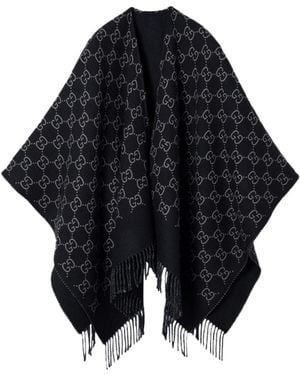 Gucci Gg Jacquard Cape - Black