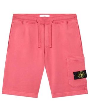 Stone Island Regular-Fit Jogger Shorts With Cargo Pocket - Red
