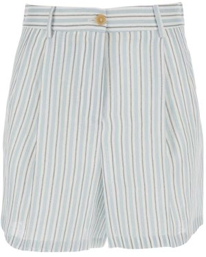 Semicouture Semi Couture High-Waist Striped Shorts - Gray
