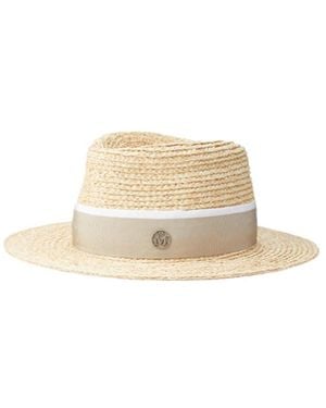 Maison Michel André Logo Plaque Fedora - White