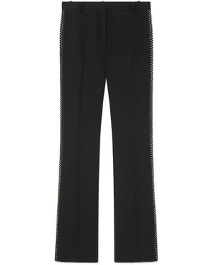 Versace Stud-Embellished Creased Trousers - Black