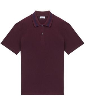 McQueen Logo Collar Short Sleeved Polo Shirt - Purple