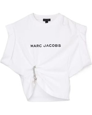 Marc Jacobs Pop J Marc Logo Drape Seam Tee - White