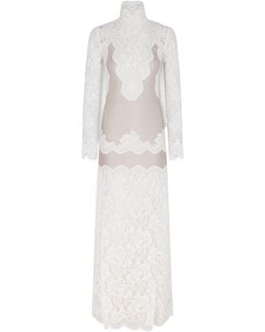 Rabanne Laced Jersey Long Dress - White
