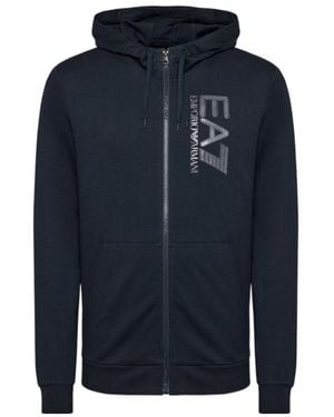 EA7 Midnight Logo With Hat Casual Coat - Blue