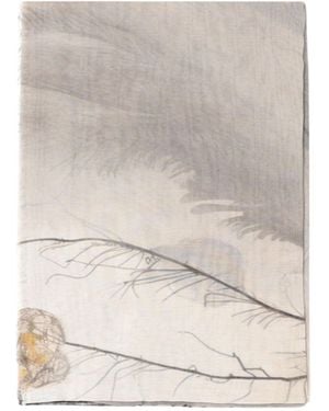 Faliero Sarti Abstract Print Fringed Scarf - White