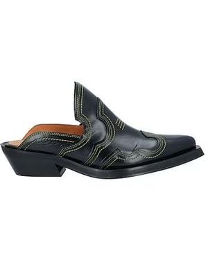 Ganni Cowhide Slippers - Black