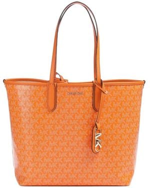 Michael Kors Michael Eliza All-Over Logo Printed Large Tote Bag - Orange
