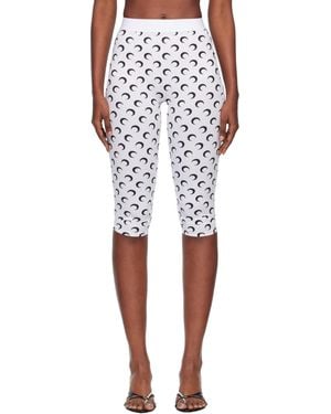 Marine Serre Recycled Moon Jersey Capri Leggings - White