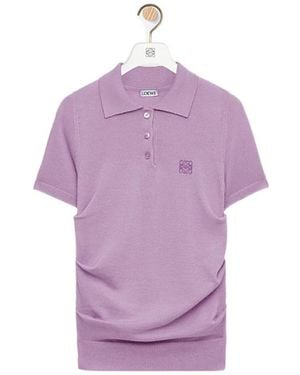 Loewe Short Sleeve Polo Jumper - Purple