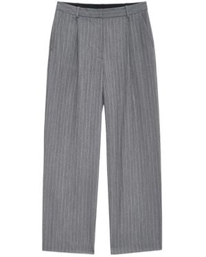 Anine Bing Pinstriped Pleated Pants - Gray
