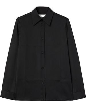 Jil Sander Long-Sleeved Twill Shirt - Black