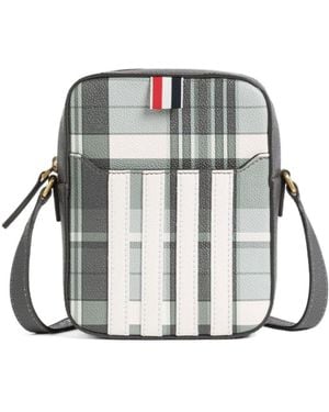 Thom Browne Chequered Zipped Messenger Bag - Multicolour