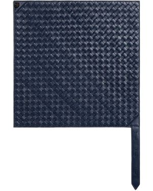 Bottega Veneta Leather Intrecciato Foulard - Blue