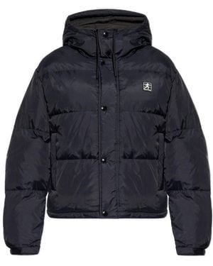 Sporty & Rich Logo-Patch Puffer Jacket - Blue