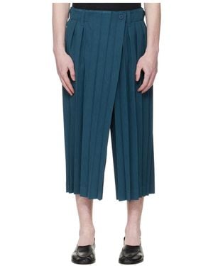 Homme Plissé Issey Miyake Pleated Casual Trousers - Blue