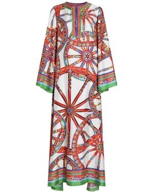 Dolce & Gabbana Carretto-Print Twill Kaftan Dress - Red