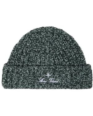 Stone Island Beanie With Archival Script Logo Embroidery - Green
