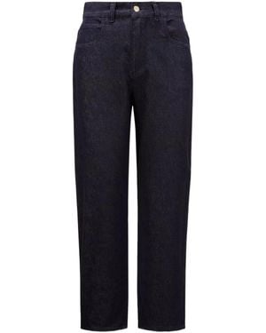 Moncler High Waist Straight Cut Trousers - Blue