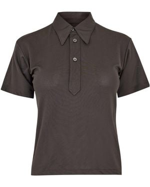 Maison Margiela Dark Short-Sleeve Polo Top - Grey
