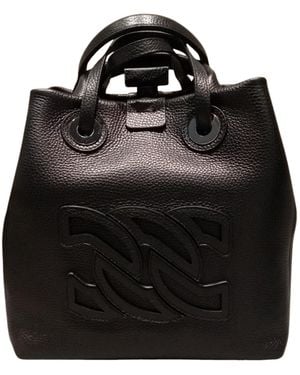 Casadei Logo Patch Top Handle Bag - Black