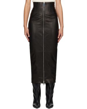 KHAITE Ruddy Zipped Midi Skirt - Black