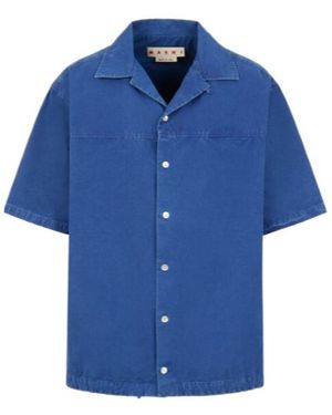Marni Short-Sleeved Drawstring Hem Shirt - Blue