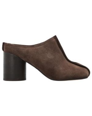 MM6 by Maison Margiela Seam Detail Heeled Mules - Brown