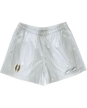 Acne Studios Striped Logo Shorts - White