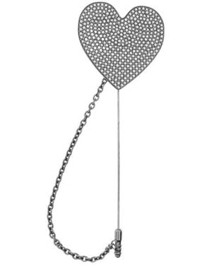 Moschino Heart-Shaped Brooch - White
