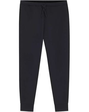 BOSS Stretch-Cotton Track Pants With Puff-Print Logo - Blue