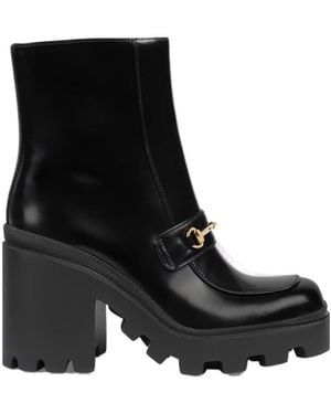 Gucci Horsebit Platform Boots - Black