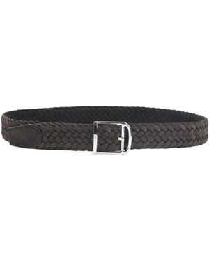 Brioni Braided Calf Leather Belt - White