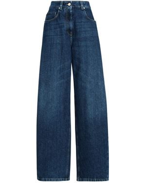 Brunello Cucinelli Mid-Waisted Wide-Leg Jeans - Blue