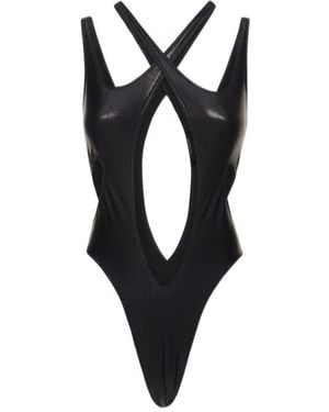 Mugler Lycra Cut Out One Piece Swimsuit - Black