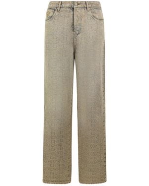 Amiri Quad-Jacquard Baggy Jeans - Gray