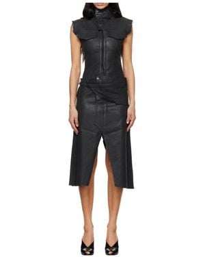 OTTOLINGER Glazed Denim Belted Denim Dress - Black