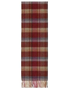 Ferragamo Plaid Detail Scarf - Red
