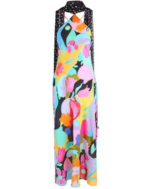 RIXO London Printed Halter-Neck Mid-Length Dress - White