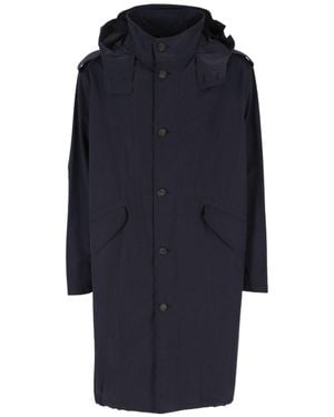 A.P.C. Hooded Cotton-Blend Parka - Blue