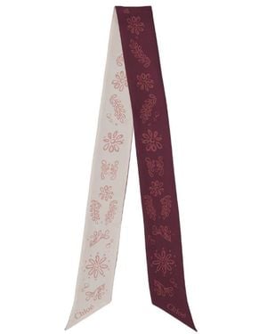 Chloé Logo Printed Scarf - Purple