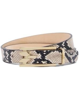 Victoria Beckham Minimalist Snake Skin Belt - White