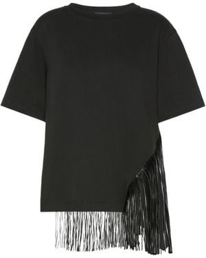 Sportmax Fringe-Trim T-Shirt - Black