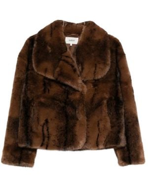 Ba&sh Long-Sleeved Faux Fur Coat - Brown