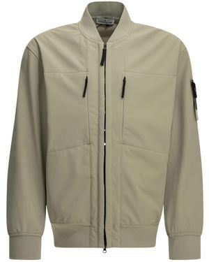 Stone Island Logo Patch High Neck Jacket - Green