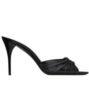 Saint Laurent Babylone Open Toe Mules - Black